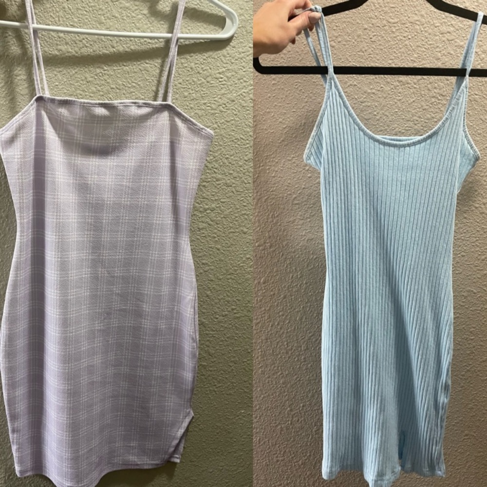 Blue & Purple Plaid Dresses